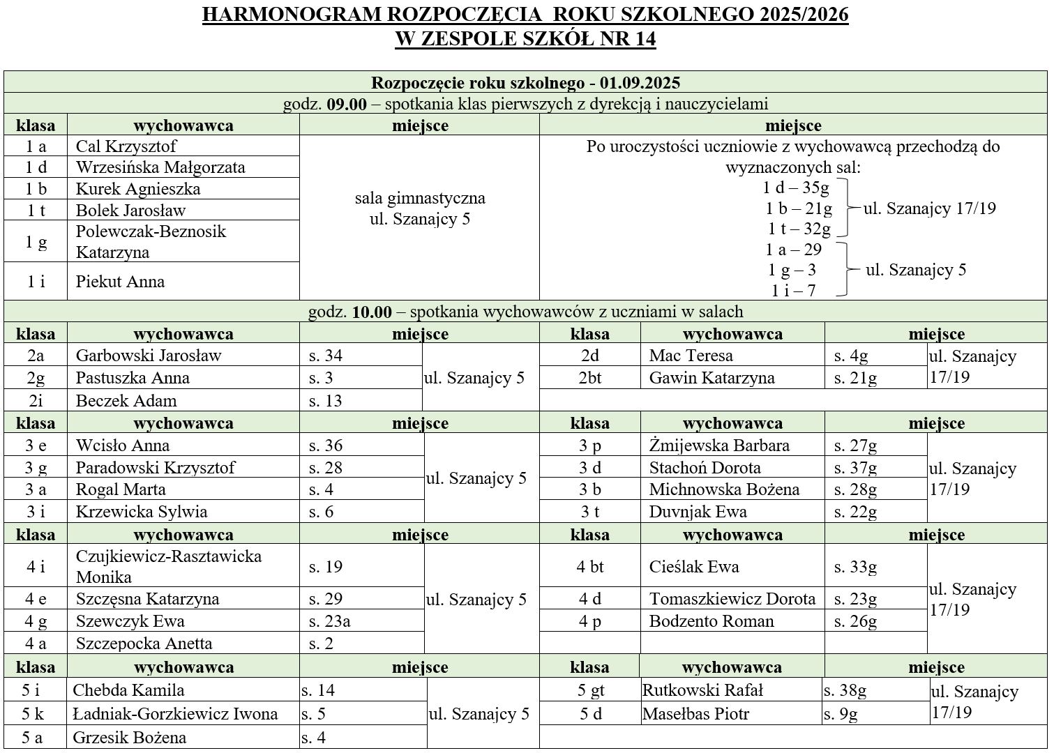harmonogram 