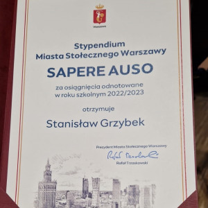 wreczenie stypendium Sapere Auso